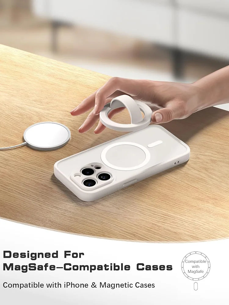 popsoGrip Universal Magnetic Phone Grip For MagSafe Removable Loop Grip with Silicone Soft Finger Strap Phone Ring Holder