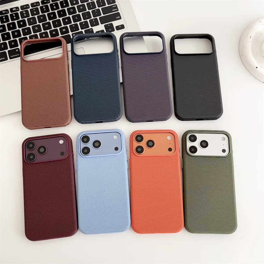 Luxury Tech Woven for Magsafe Magnetic Phone Case for Iphone 18 17 16 15 Plus 14 13 12 11 Pro Max Wireless Charging Back Cover