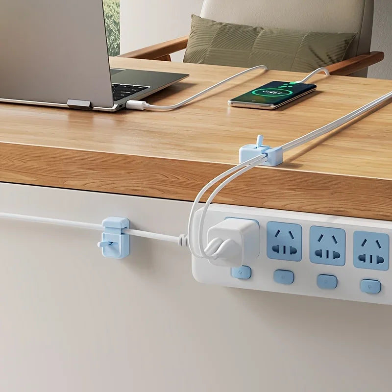 3Pcs Desk Cable Management Clip, No‑Drill Edge‑Mounted Cord Organizer for Charging Cables and Data Wires