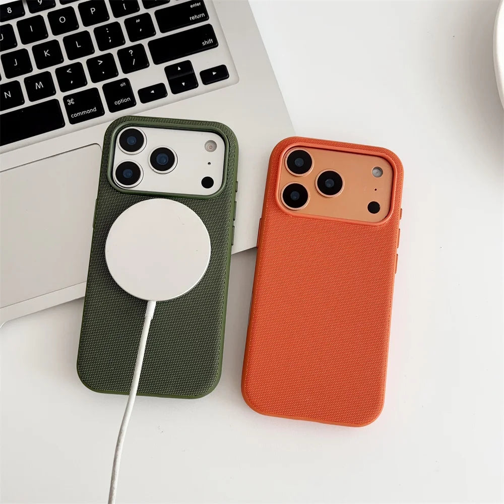 Luxury Tech Woven for Magsafe Magnetic Phone Case for Iphone 18 17 16 15 Plus 14 13 12 11 Pro Max Wireless Charging Back Cover