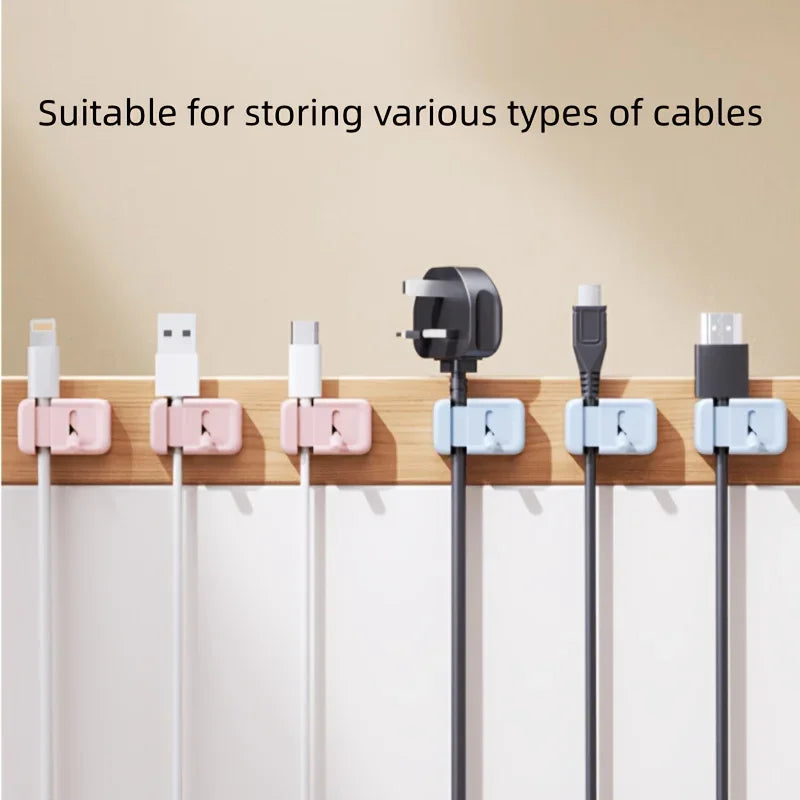 3Pcs Desk Cable Management Clip, No‑Drill Edge‑Mounted Cord Organizer for Charging Cables and Data Wires