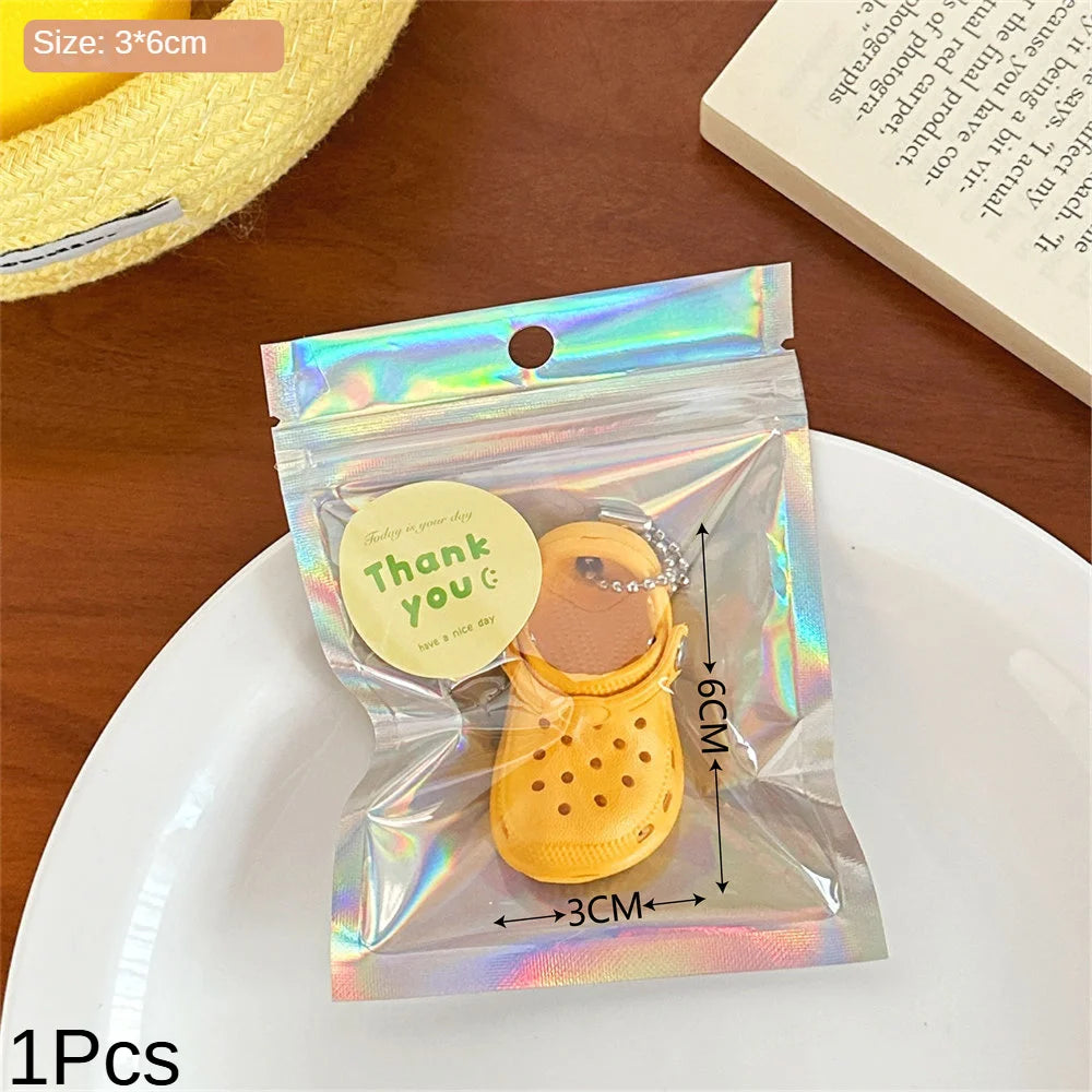Creative Simulation Mini Slippers Pendant Cute Hole Shoes Keychain Pendant For Couples Versatile Small Accessories Pendant ﻿